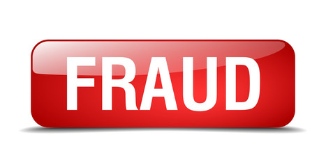 fraud red square 3d realistic isolated web button