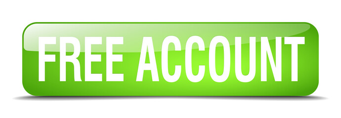 free account green square 3d realistic isolated web button