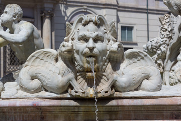 Fototapeta premium Fontana del Moro (Moor Fountain) at the Navona Square - Rome