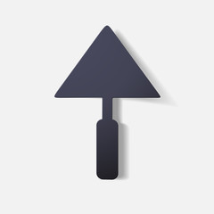 Paper clipped sticker: construction trowel