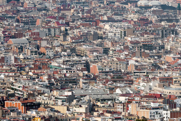 Fototapeta na wymiar Barcelona detail Aerial view