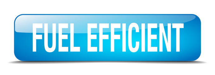 fuel efficient blue square 3d realistic isolated web button