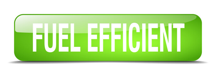 fuel efficient green square 3d realistic isolated web button