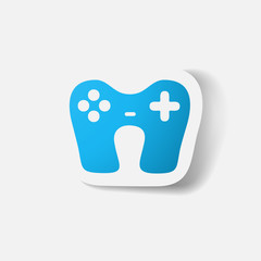 Paper clipped sticker: game joystick