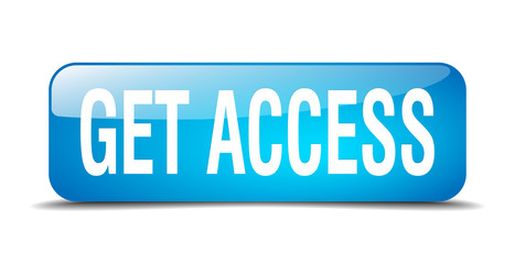 get access blue square 3d realistic isolated web button