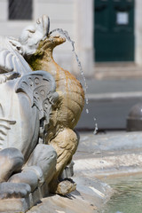 Fototapeta na wymiar Fontana del Moro (Moor Fountain) at the Navona Square - Rome