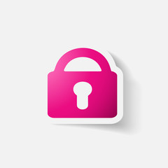 Paper clipped sticker: lock