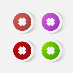 Obraz premium Paper clipped sticker: medical cross