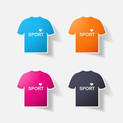 Paper clipped sticker: t-shirt for sports