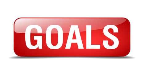 goals red square 3d realistic isolated web button