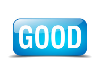 good blue square 3d realistic isolated web button
