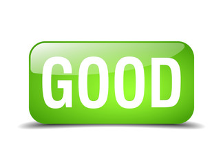 good green square 3d realistic isolated web button