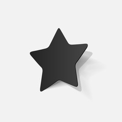 Paper clipped sticker: pentagonal star