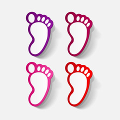 Paper clipped sticker: Footprint symbol