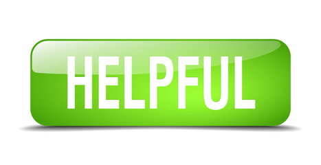 helpful green square 3d realistic isolated web button