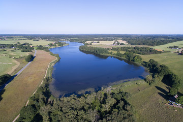 Aerial view of Bastrup lake, Denmark