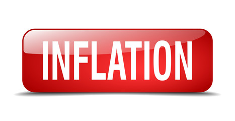 inflation red square 3d realistic isolated web button