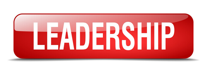 leadership red square 3d realistic isolated web button