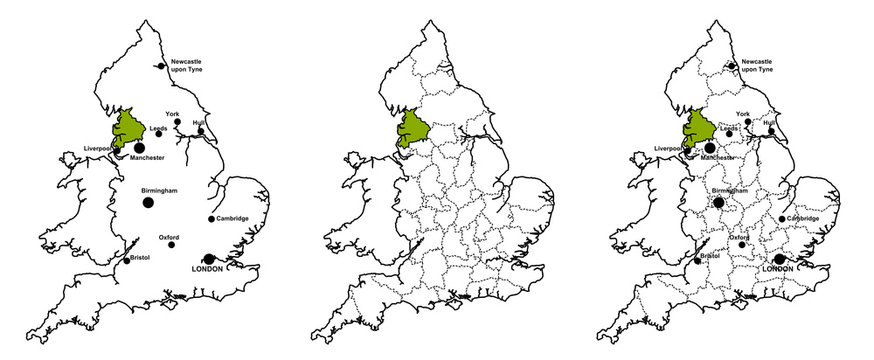 Lancashire Located On Map Of England