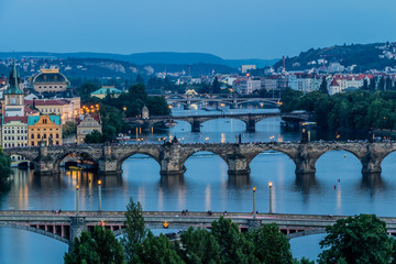 Fototapeta na wymiar Prague view in night, Czech Republic