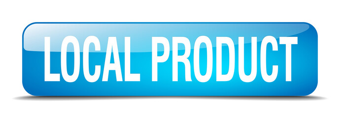 local product blue square 3d realistic isolated web button