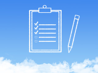 Notepad paper document cloud shape