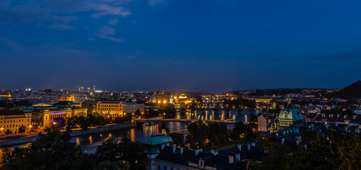 Fototapeta premium Prague view in night, Czech Republic