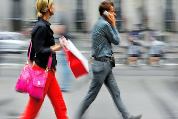 group of business people in the street