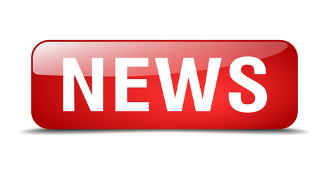 news red square 3d realistic isolated web button