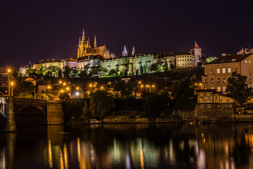 Fototapeta premium Prague view in night, Czech Republic