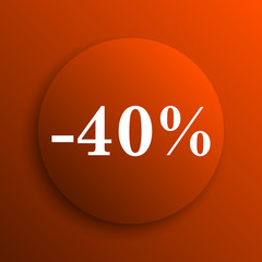 40 percent discount icon