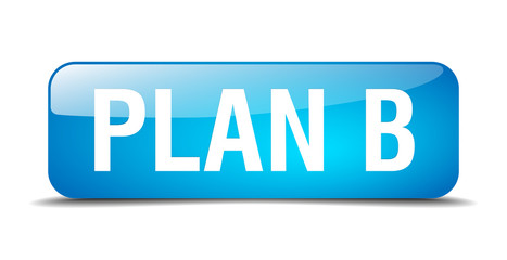 plan b blue square 3d realistic isolated web button