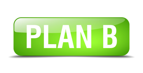 plan b green square 3d realistic isolated web button