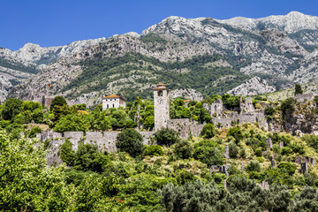 Obraz premium Fortress in the old town of Bar in Montenegro on a summer day