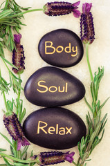Obraz na płótnie Canvas body soul relax lava stone