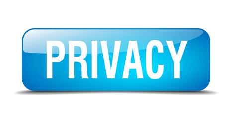 privacy blue square 3d realistic isolated web button
