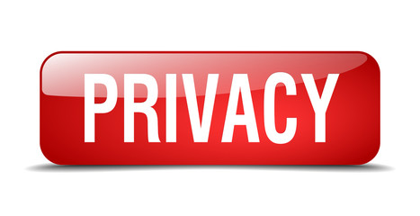 privacy red square 3d realistic isolated web button