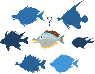 Find silhouette of marine fish