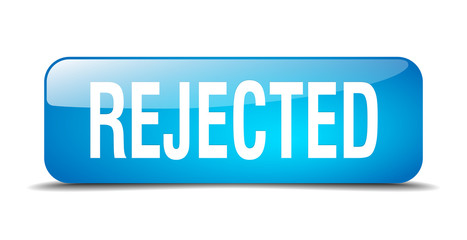 rejected blue square 3d realistic isolated web button