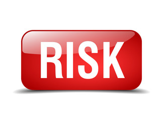 risk red square 3d realistic isolated web button