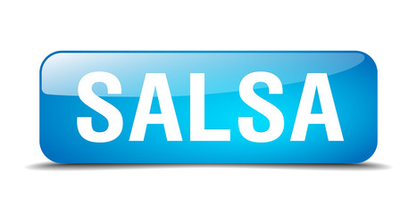 salsa blue square 3d realistic isolated web button