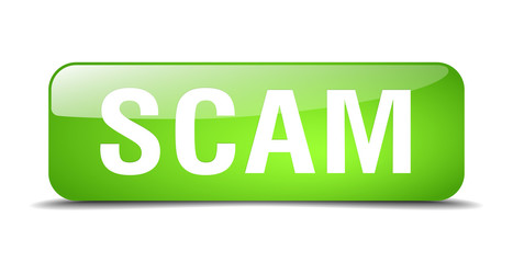 scam green square 3d realistic isolated web button