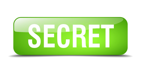 secret green square 3d realistic isolated web button