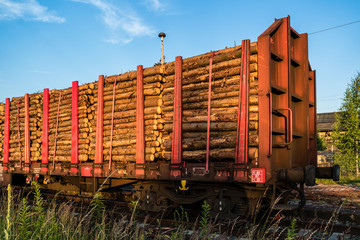 Güterwagon mit Holz