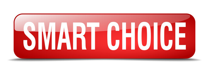 smart choice red square 3d realistic isolated web button