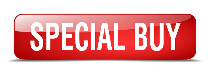 special buy red square 3d realistic isolated web button