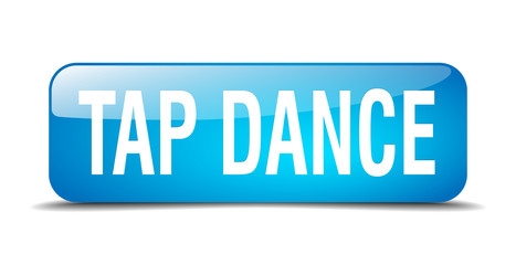 tap dance blue square 3d realistic isolated web button