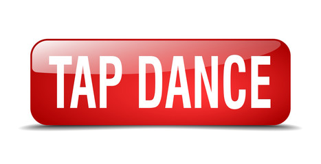 tap dance red square 3d realistic isolated web button