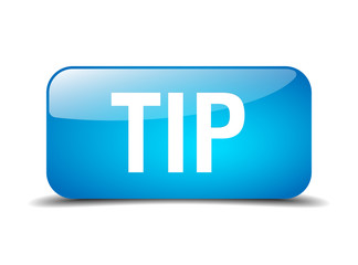 tip blue square 3d realistic isolated web button
