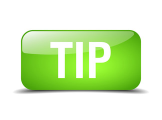tip green square 3d realistic isolated web button